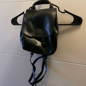 Coach Black Drawstring Mini Backpack